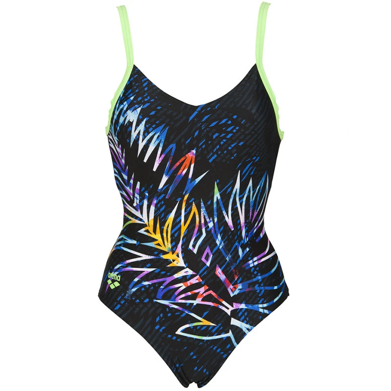 Arena - Hoya U-Back Ladies Bodylift Swimsuit - Black/Shiny Green - Image 6