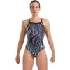 Arena - Marbled Lightdrop Back Ladies Swimsuit - Black/Multi