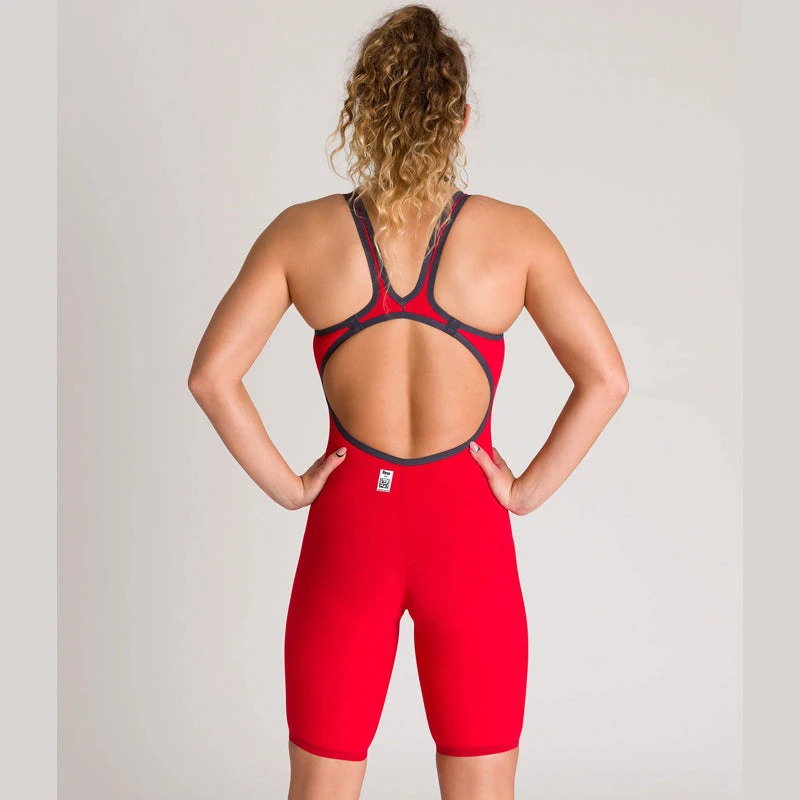 Arena - Women's Powerskin Carbon-AIR² Open Back - Red/Blue - Image 2