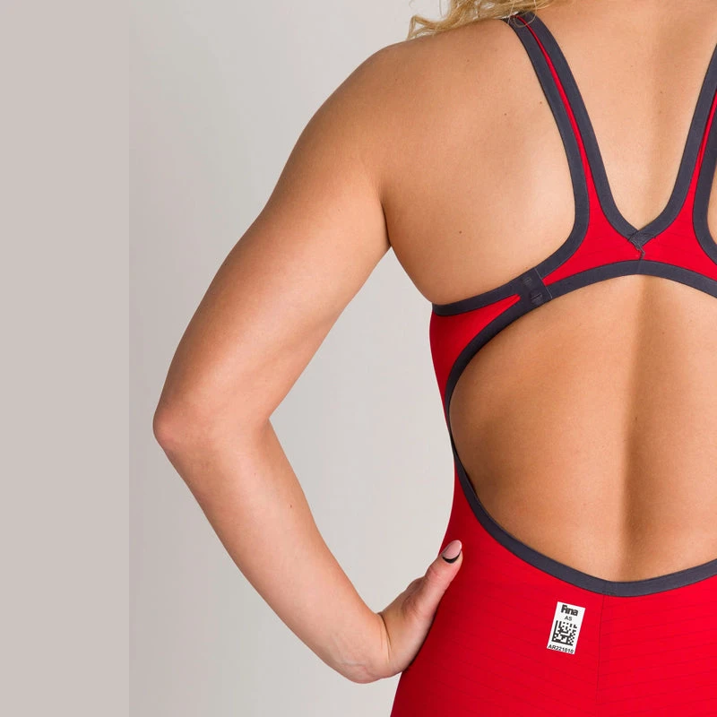 Arena - Women's Powerskin Carbon-AIR² Open Back - Red/Blue - Image 4