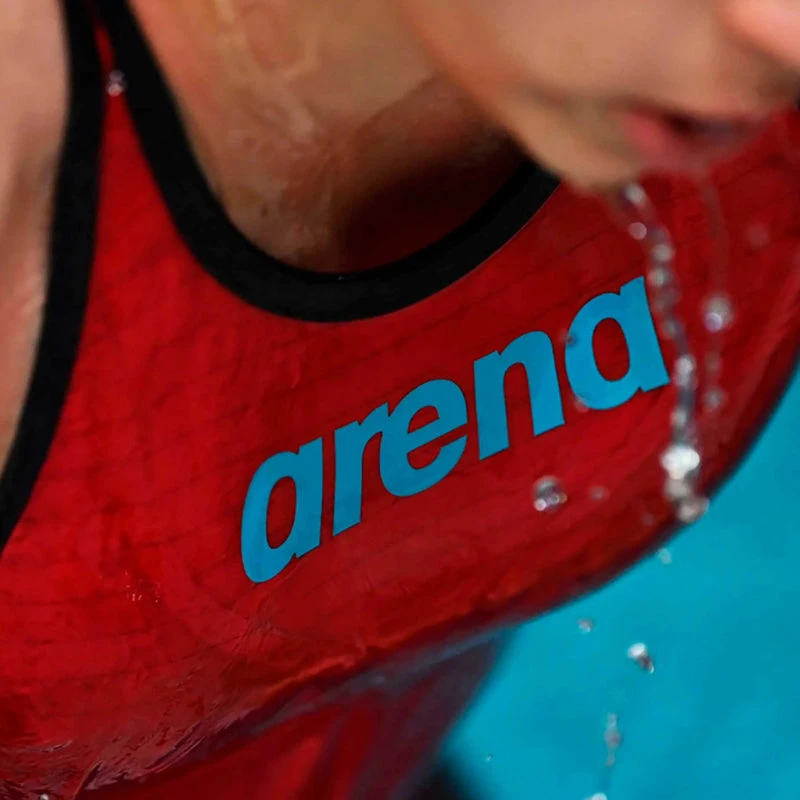 Arena - Women's Powerskin Carbon-AIR² Open Back - Red/Blue - Image 9