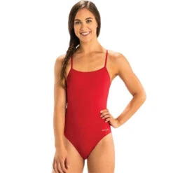 Dolfin - Graphlite Solid Red Cross Back One Piece Swimsuit