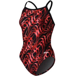 Dolfin - Talon Print V-2 Back Red Swimsuit