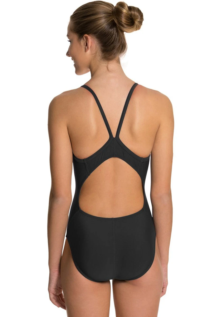 Dolfin - XtraSleek Team Solid Black V-2 Back One Piece Swimsuit - Image 6