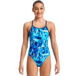 Funkita - Bashed Blue - Girls Diamond Back One Piece