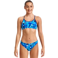 Funkita - Bashed Blue - Girls Racerback Two Piece