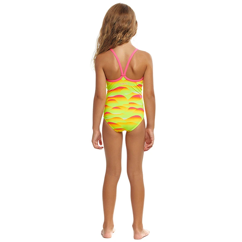 Funkita - Custard Tart - Toddler Girls Eco Printed One Piece - Image 3