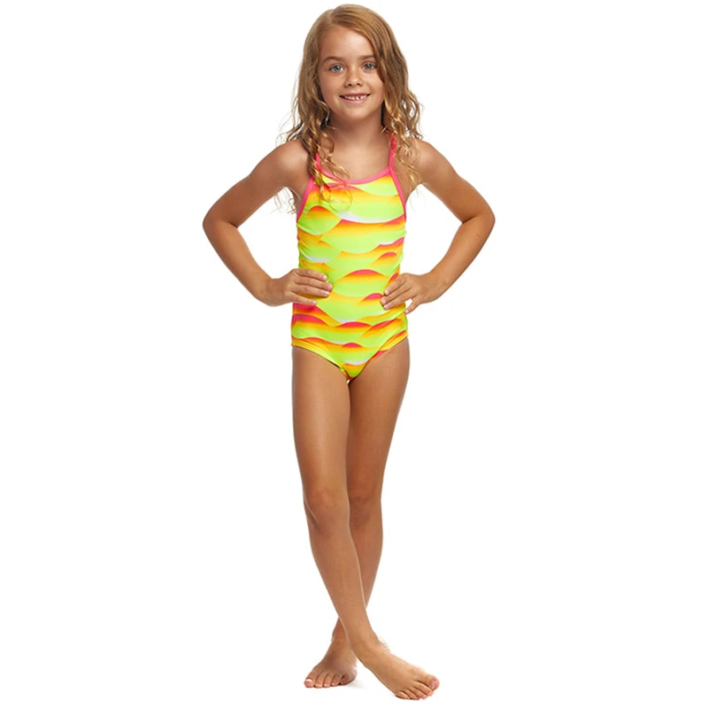 Funkita - Custard Tart - Toddler Girls Eco Printed One Piece - Image 4