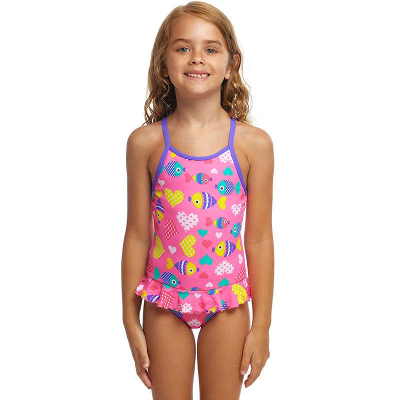 Funkita - Lolly Fish - Toddler Girl's Belted Frill One Piece