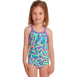 Funkita - Mint Strips - Toddler Girls Printed One Piece