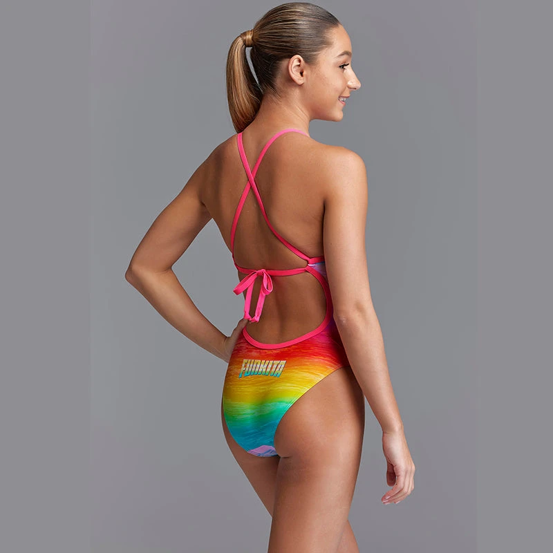 Funkita - Ocean Ink - Girls Tie Me Tight One Piece - Image 4