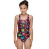 Maru - Hearts Sparkle Rave Back Girls Swimsuit - Multi