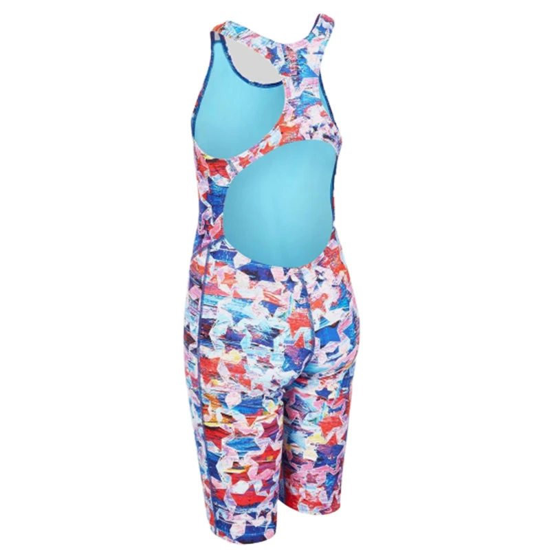 Maru Girls Swimwear - Lucky Star Pacer Legsuit - Blue/Red - Image 4