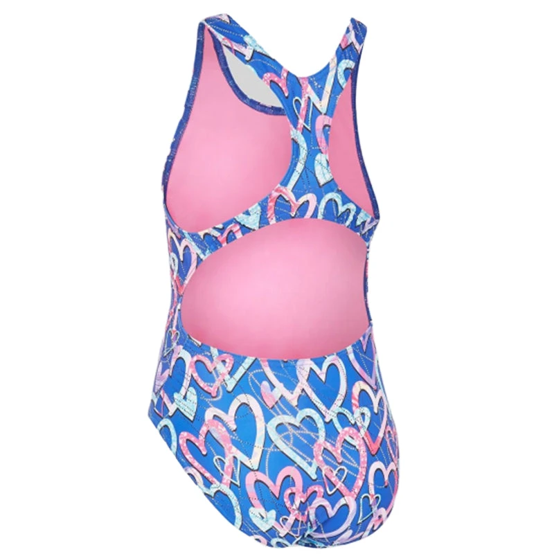 Maru - Valentine Ecotech Sparkle Rave Back Girls Swimsuit - Blue/Pink - Image 4