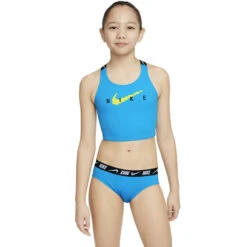 Nike - Girls' Logo Tape Crossback Midkini Set (Blue Lightning)