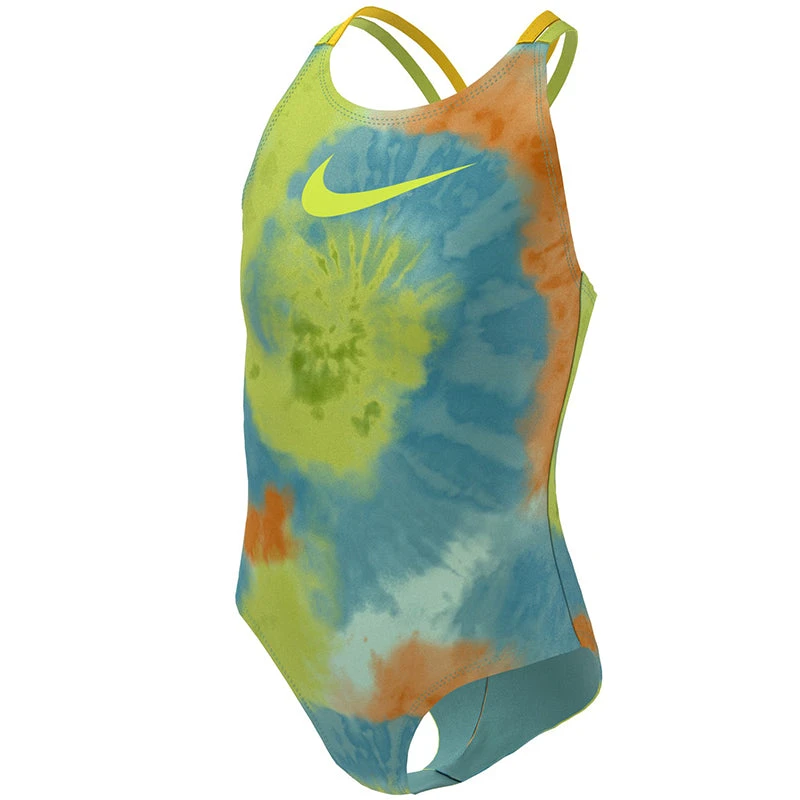 Nike - Girls' Tie Dye Spiderback One Piece (Washed Teal)