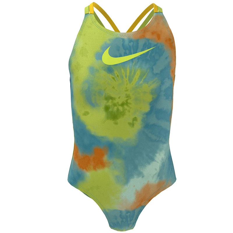 Nike - Girls' Tie Dye Spiderback One Piece (Washed Teal) - Image 3