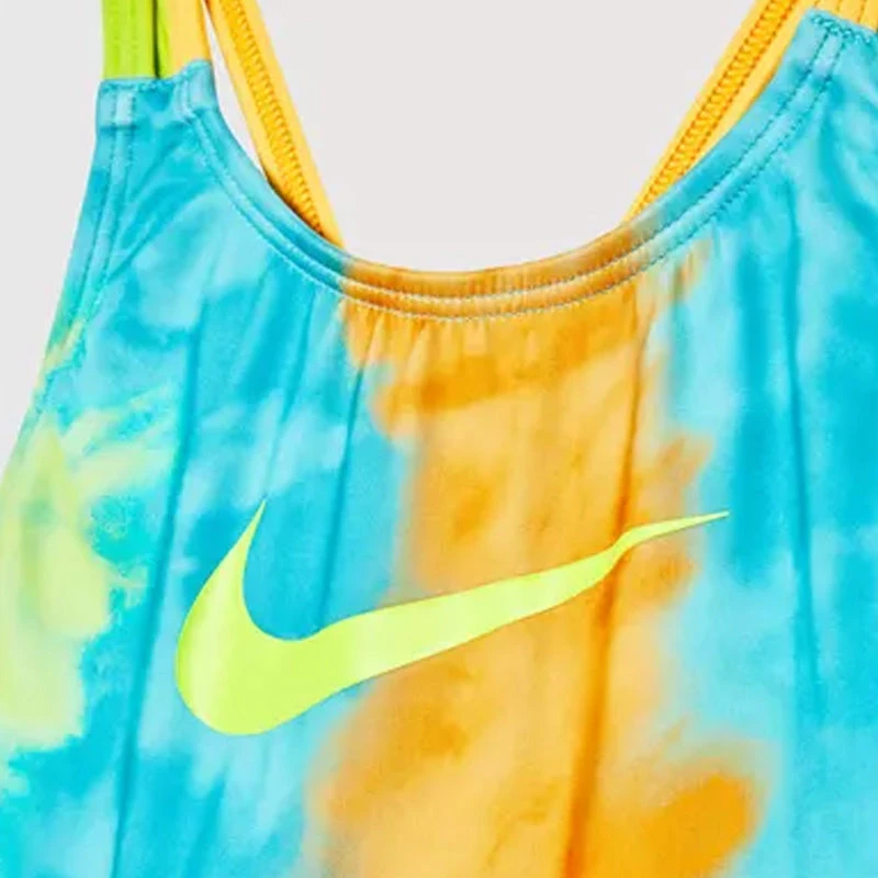 Nike - Girls' Tie Dye Spiderback One Piece (Washed Teal) - Image 6