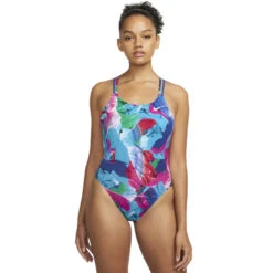 Nike - Hydrastrong Multiple Print Spiderback One Piece (Psychic Purple)
