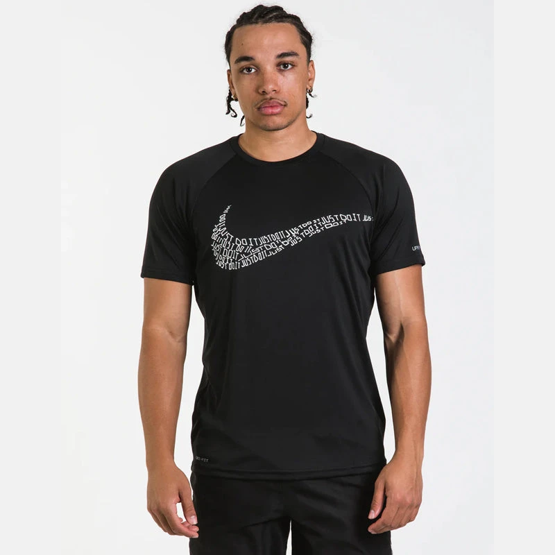 Nike - JDI Swoosh Short Sleeve Hydroguard (Black) - Image 4