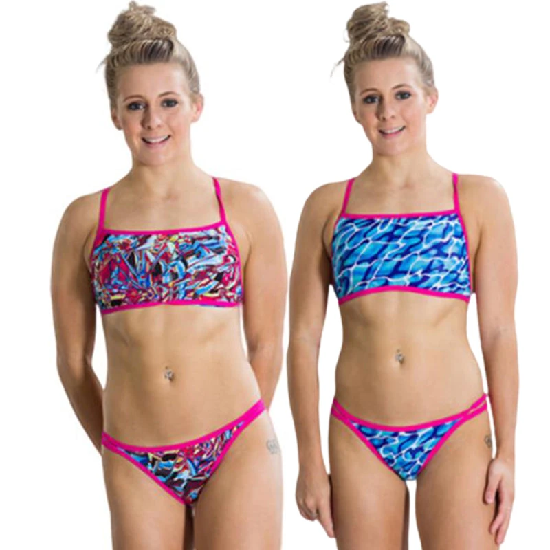 Speedo - Flipturns Flip Reverse Two Piece Swimsuit - Pink/Blue