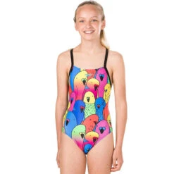 Speedo - Parrot Placement Digital Crossback Girls Swimsuit