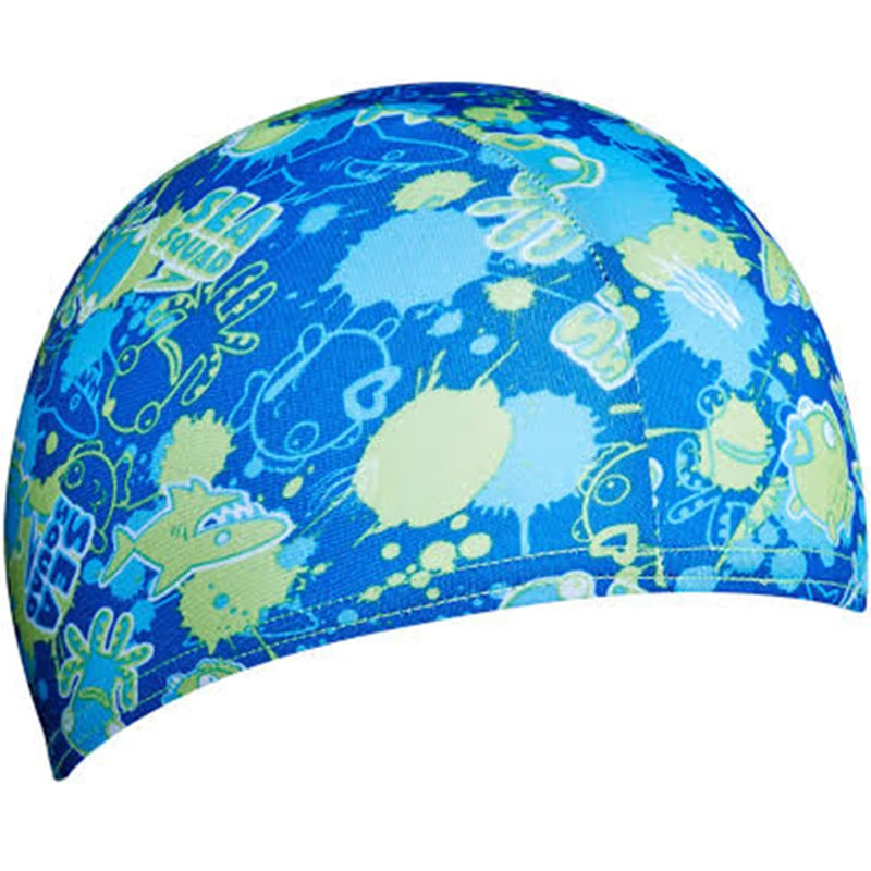 Speedo - Sea Squad Polyester Cap Swim Hat - Blue/Green - Image 2