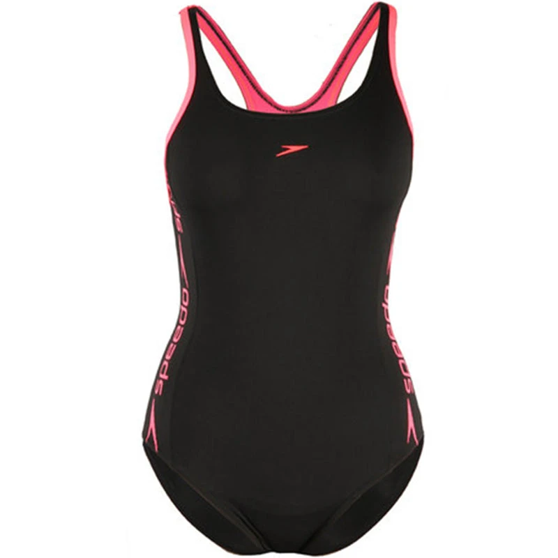 Speedo - Superiority Muscle Back Swimsuit - Black/Pink - Image 2