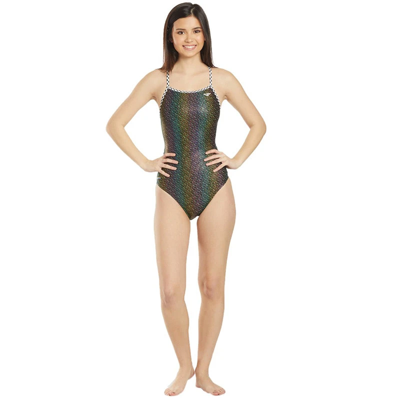 The Finals Funnies - Glitz And Glam Foil Flutterback Ladies Swimsuit - Image 5