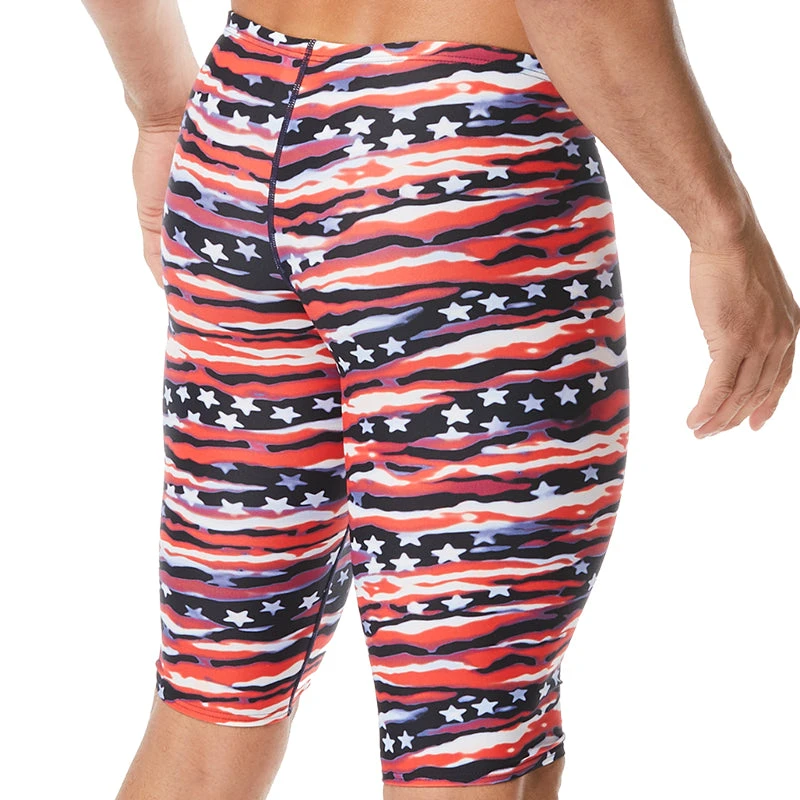 TYR - Men’s All American All Over Jammer Swimsuit - Red/White/Blue - Image 2
