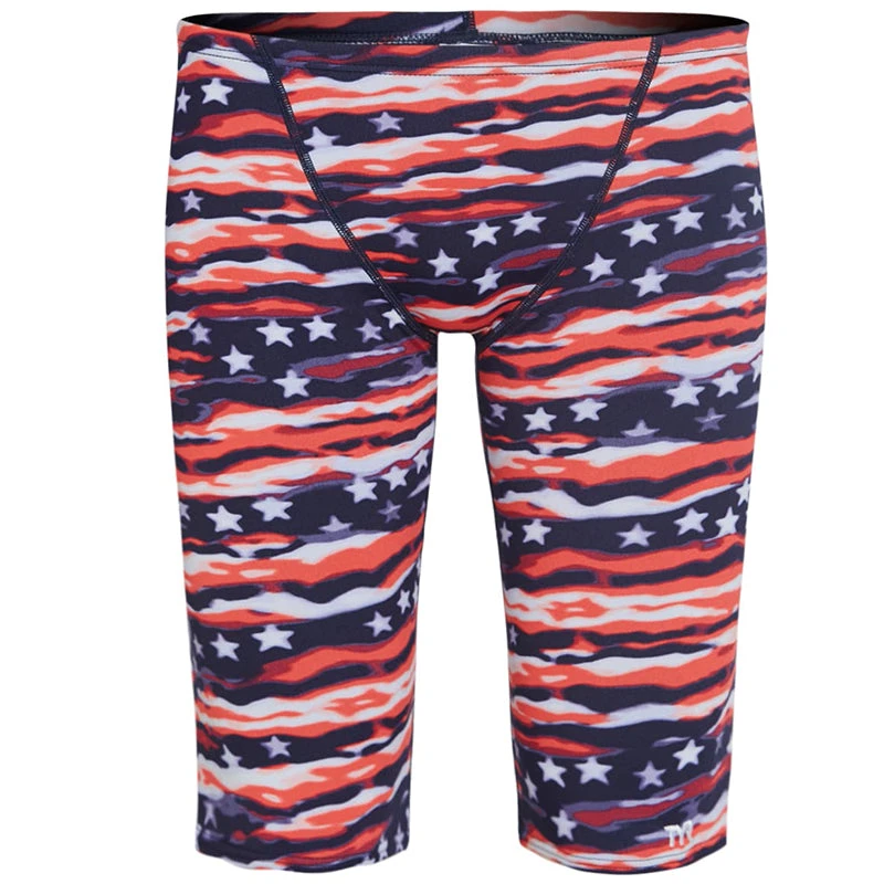 TYR - Men’s All American All Over Jammer Swimsuit - Red/White/Blue - Image 4