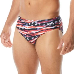 TYR - Men’s All American All Over Racer Swimsuit - Red/White/Blue