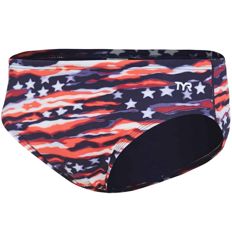 TYR - Men’s All American All Over Racer Swimsuit - Red/White/Blue - Image 3