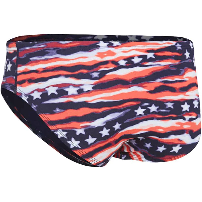 TYR - Men’s All American All Over Racer Swimsuit - Red/White/Blue - Image 4