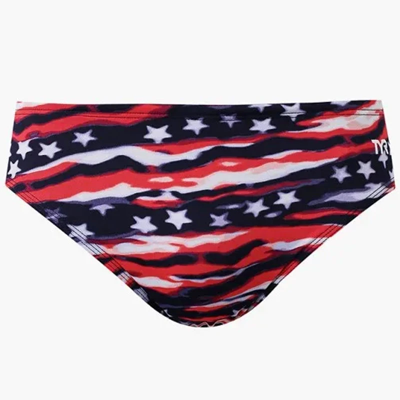 TYR - Men’s All American All Over Racer Swimsuit - Red/White/Blue - Image 5