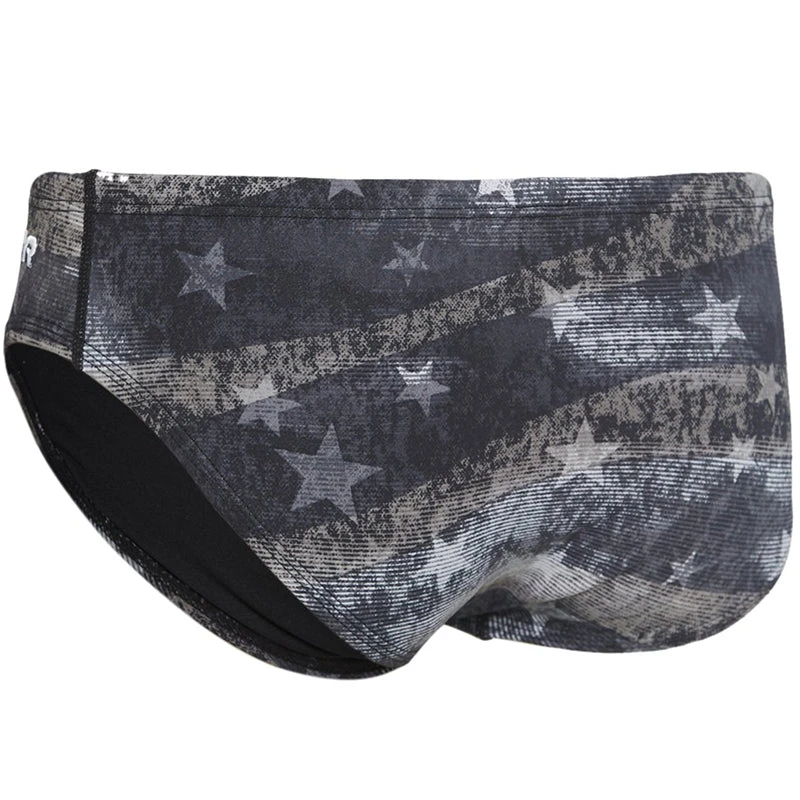 TYR - Men’s American Dream All Over Racer Swimsuit - Black/Grey - Image 4