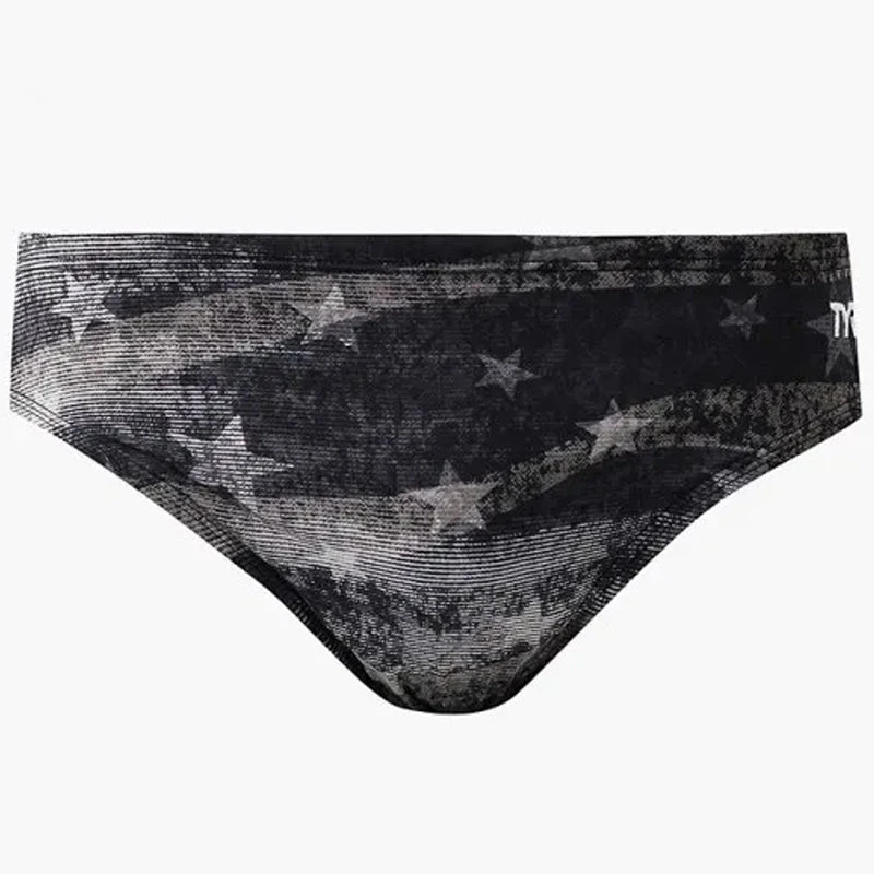 TYR - Men’s American Dream All Over Racer Swimsuit - Black/Grey - Image 5