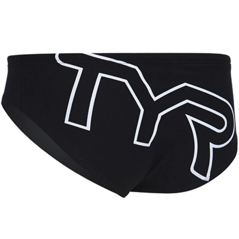 TYR - Men’s Big Logo All Over Racer Swimsuit - Black/White - Image 5