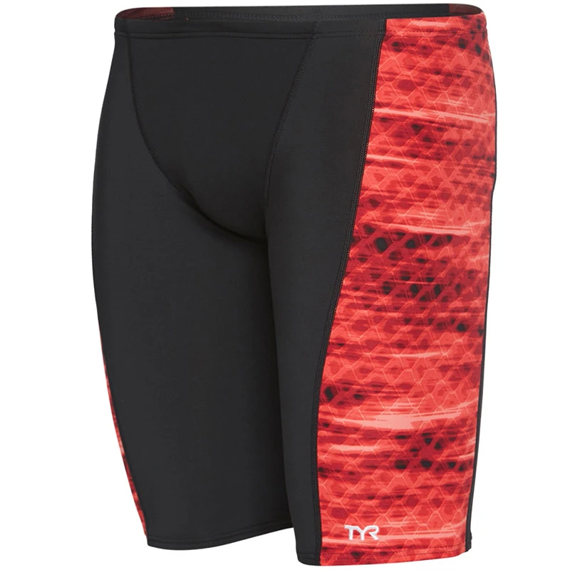 TYR - Men’s Castaway Hero Jammer Swimsuit - Red - Image 3