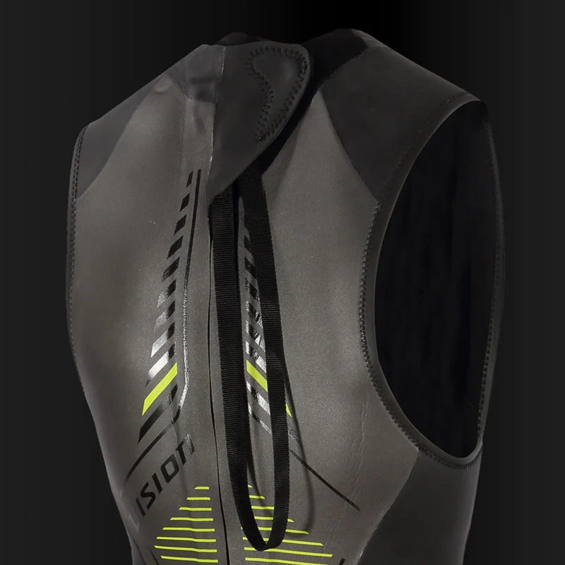 Zone3 - Mens Sleeveless Vision Wetsuit - Black/Green - Image 3